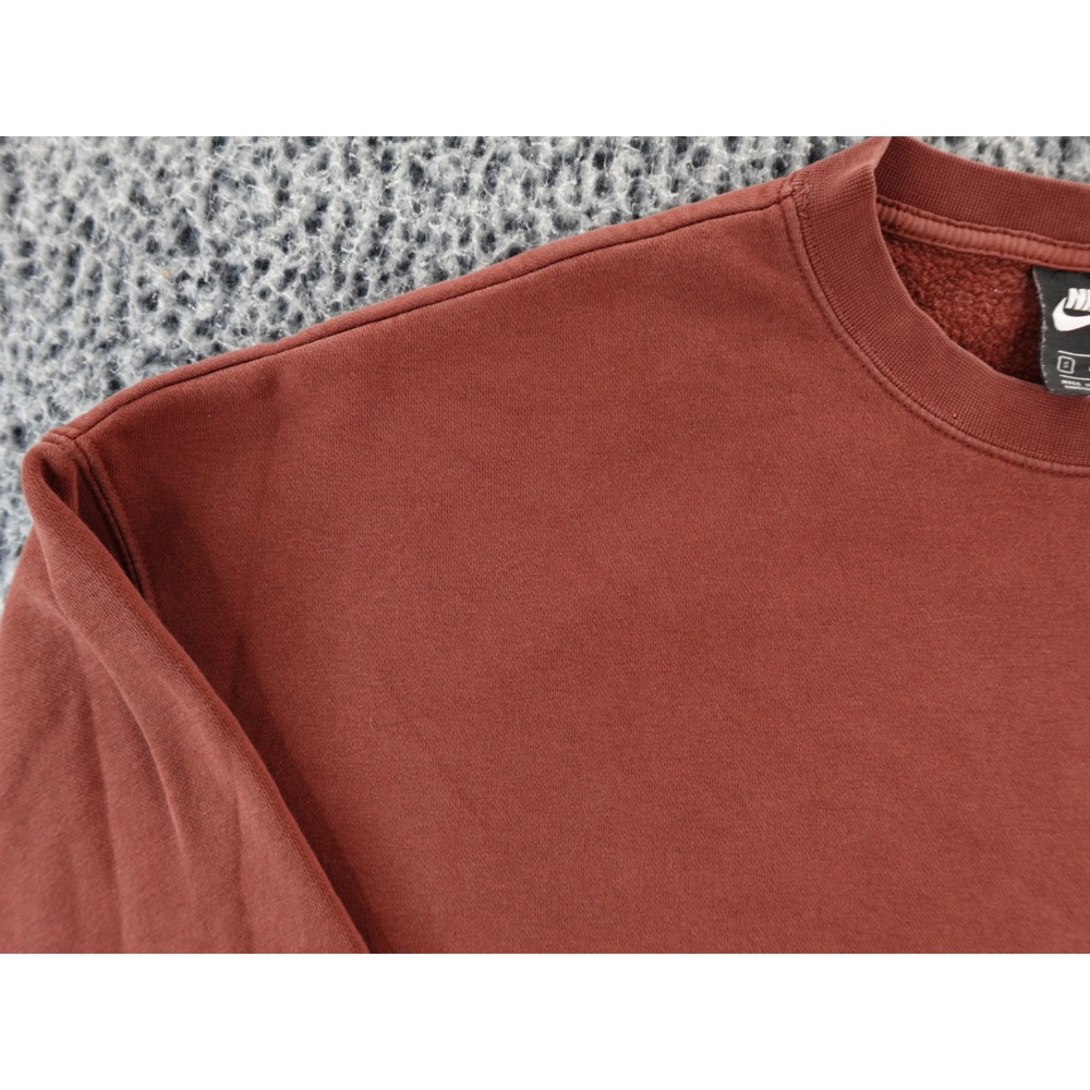 Nike Women Reddish Brown Cropped Sweatshirt Crewneck Long Sleeve Size‎ S - Picture 2 of 9